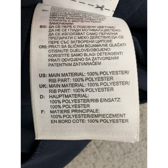 Adidas Crepe Trefoil Big Logo Navy Blue Long Sleeve Sheer Womens Size Large - Picture 11 of 12